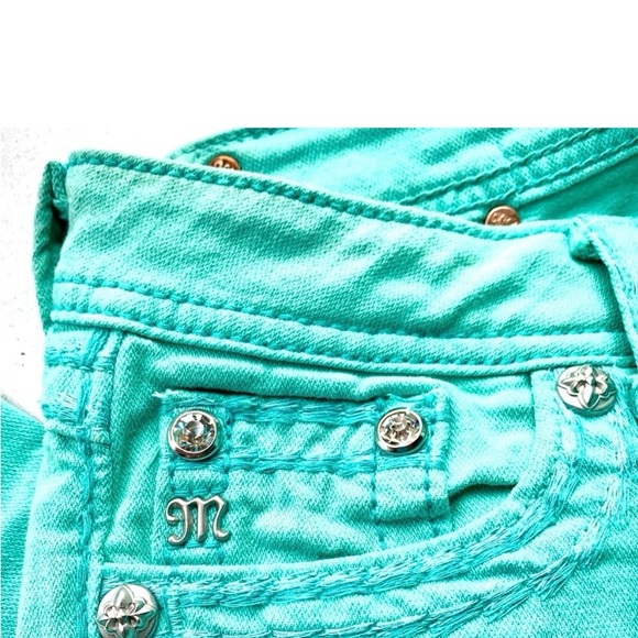 Miss Me Aqua Ankle Skinny Jeans Size 28 🩵 - Picture 6 of 13